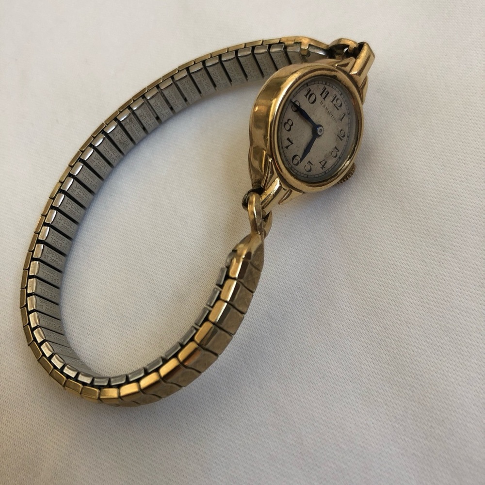 Vintage Hamilton S & W Ladies Watch 14k Gold Filled NOT Working Speidel Stretch